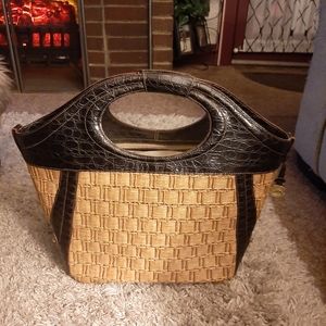 "NWOT"  Brahmin basket weave leather tote